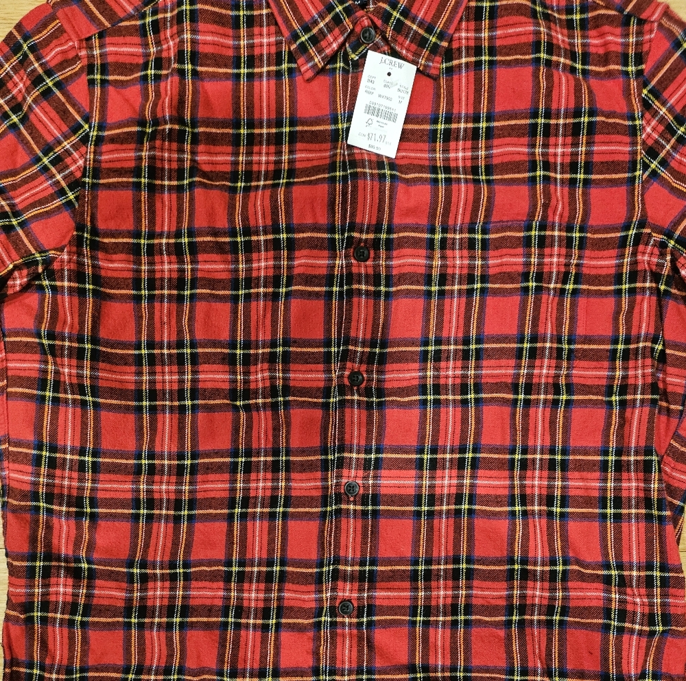 J. Crew Red Flannel Medium - Picture 4 of 6